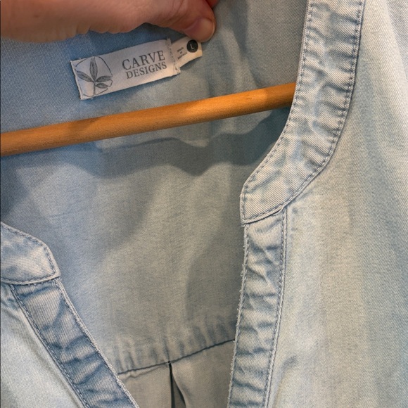 Carve Designs Hadley Chambray Dress Large — Coastal Chic Denim Blue | Minimalist - Picture 3 of 9